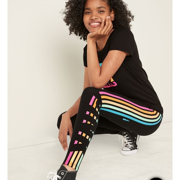 🔥 VS Pink rainbow campus tee & leggings set XXL - Picture 8 of 12